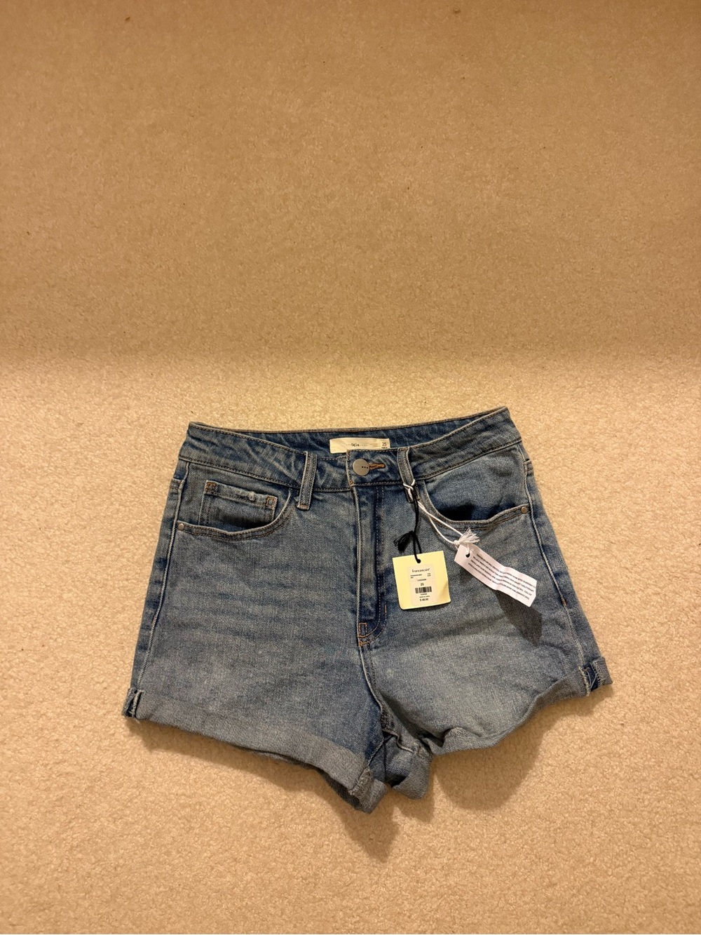 Francesca's Collections Light Blue Denim High-Rise Shorts